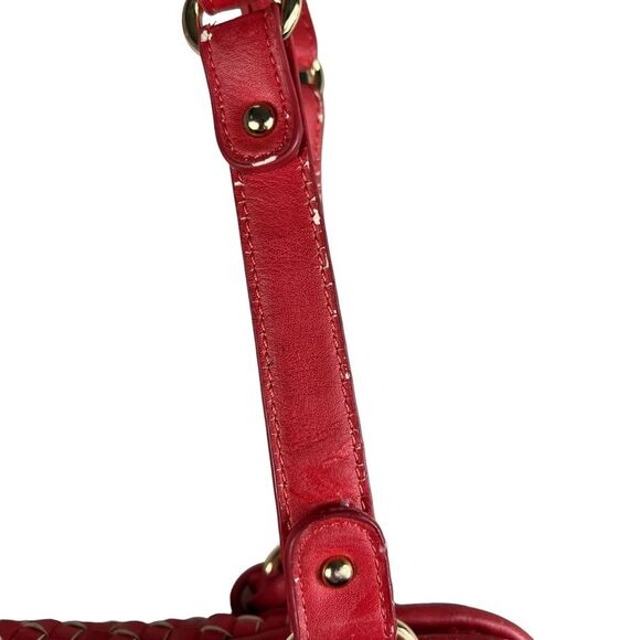MC Coral Pink Purse Shoulder Bag Large Embossed Faux Leather - Picture 6 of 16